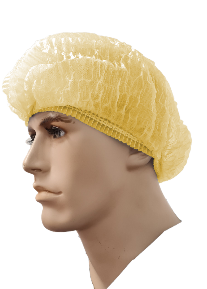 Foodcare Hairnets - Crimped - 21 inch - Large - ctn 1000 - Yellow