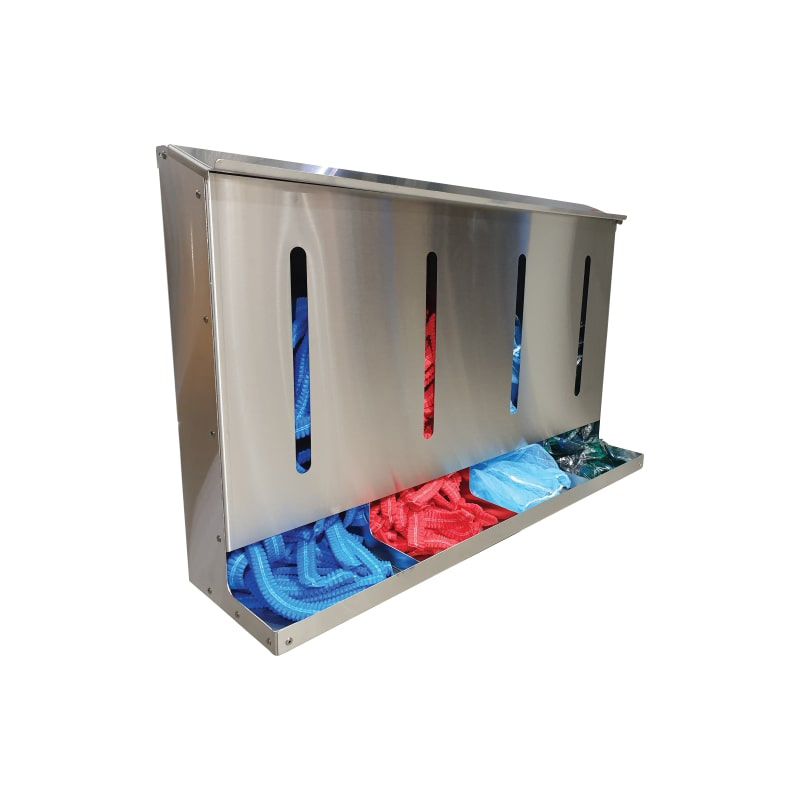 Slimline Stainless steel PPE Dispenser 4 compartment