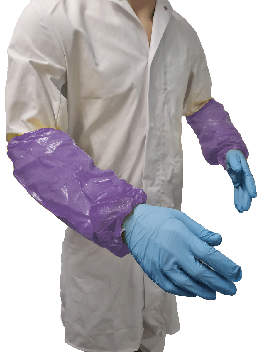Disposable Sleeve Cover - waterproof PE - 22cms x 46cms- Ctn 1000 - Purple