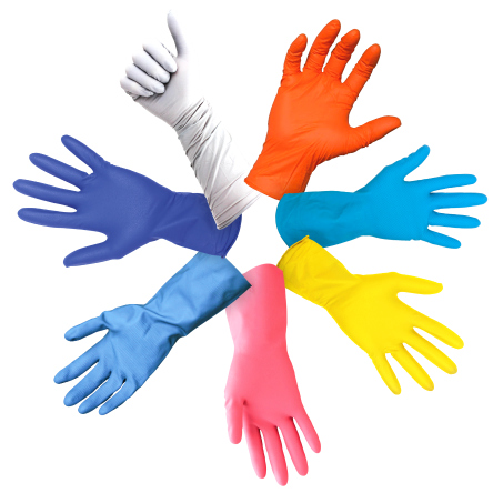 What type of disposable gloves should I use in my food processing facility